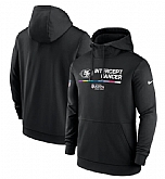 Men's San Francisco 49ers 2022 Black Crucial Catch Therma Performance Pullover Hoodie,baseball caps,new era cap wholesale,wholesale hats
